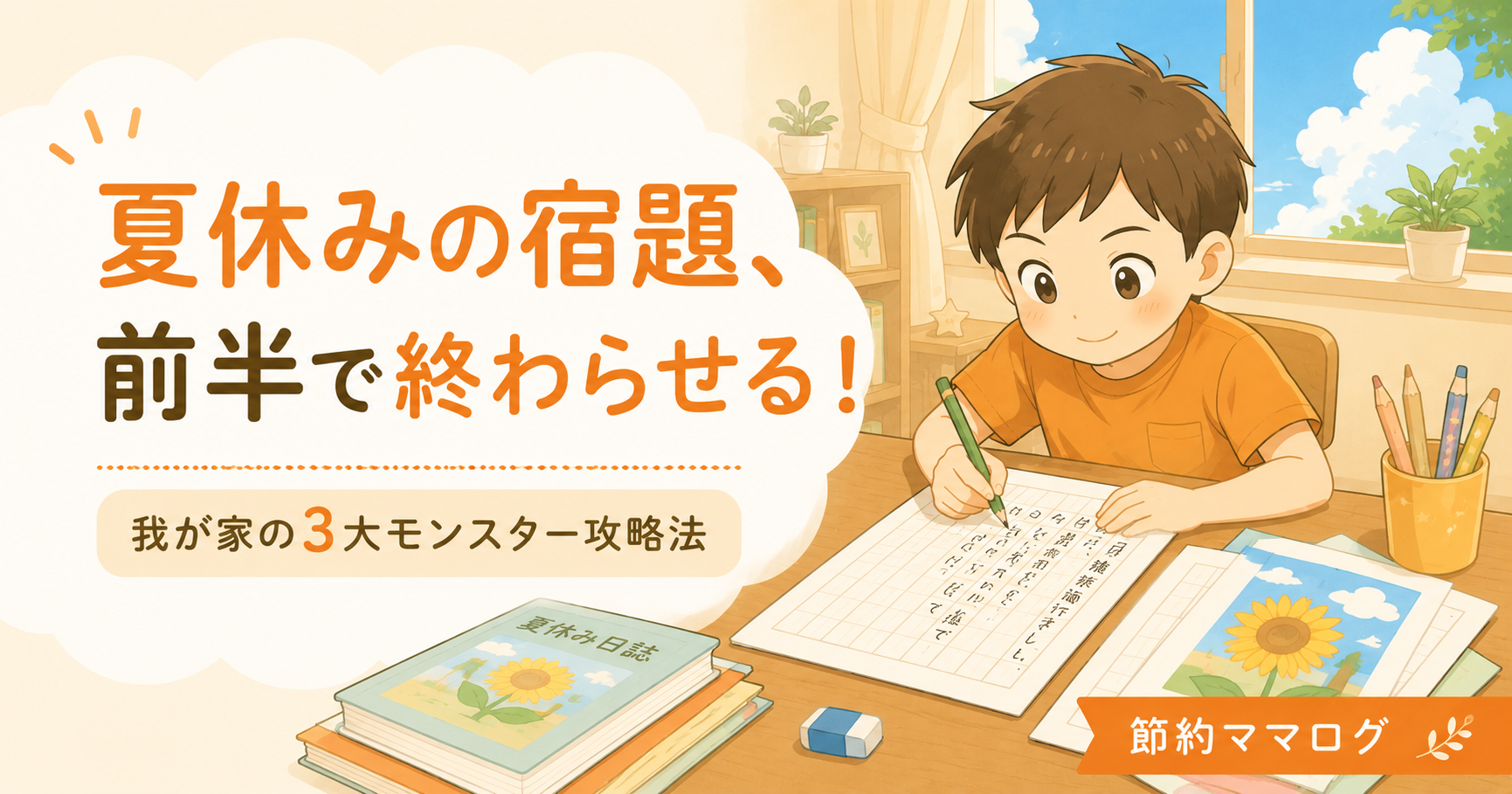 夏休みの宿題 前半に終わらせる
